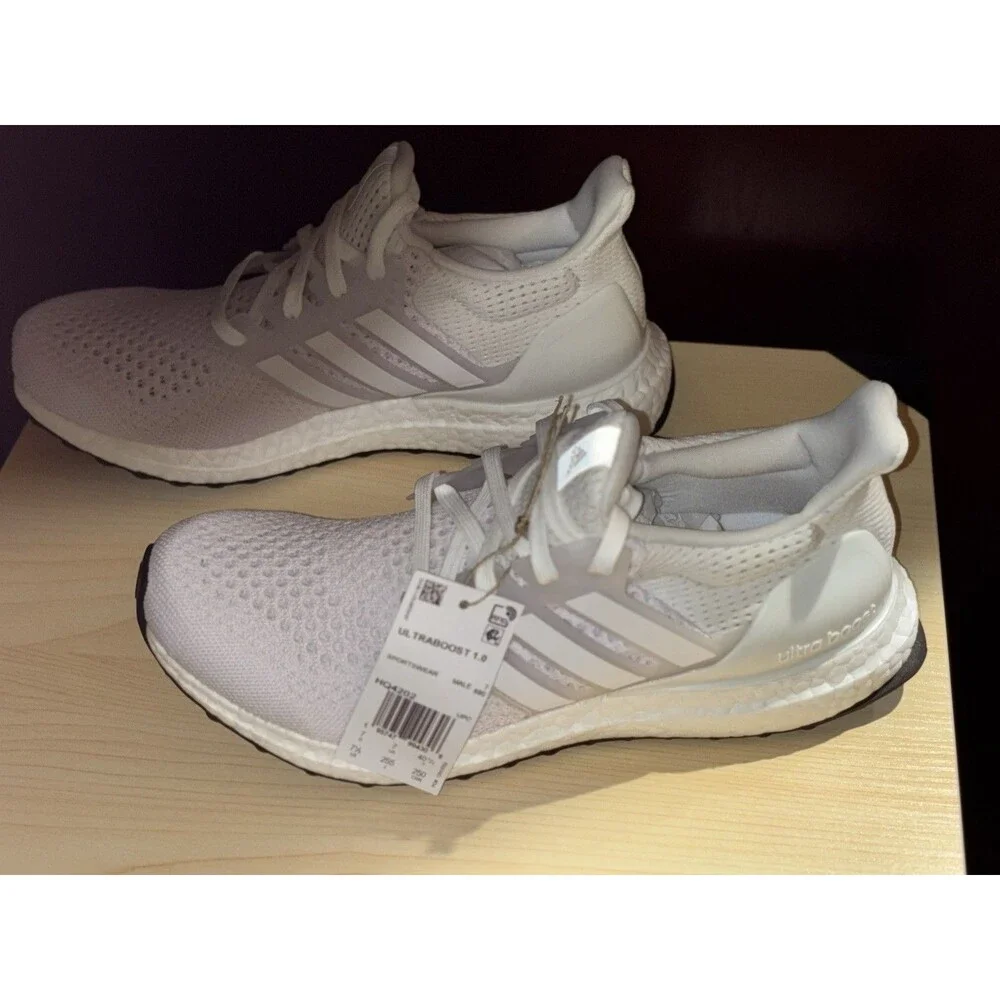 New Mens Adidas Ultraboost 1.0 Cloud white Shoes Size 7.5 Retail $180